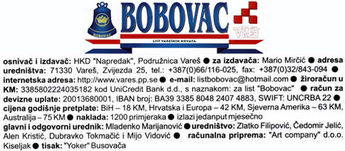 Bobovac Impressum