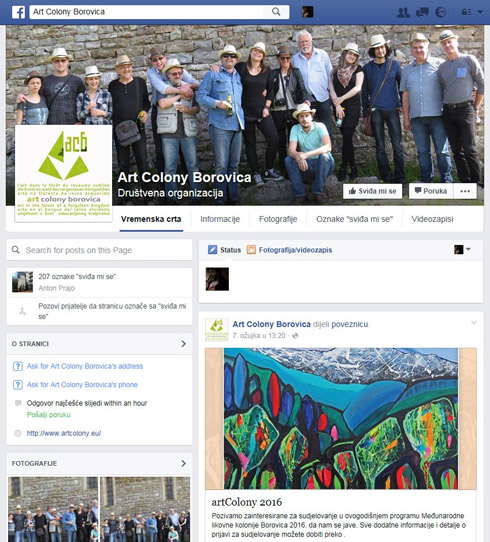 Art Colony Borovica Facebook